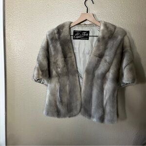 Elegant Gray Fur Shawl